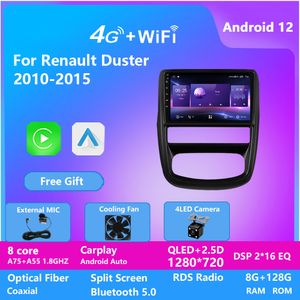 Écran tactile vidéo multimédia 2 Din 10 pouces Audio stéréo Android 12 autoradio pour Renault Duster 2010-2015