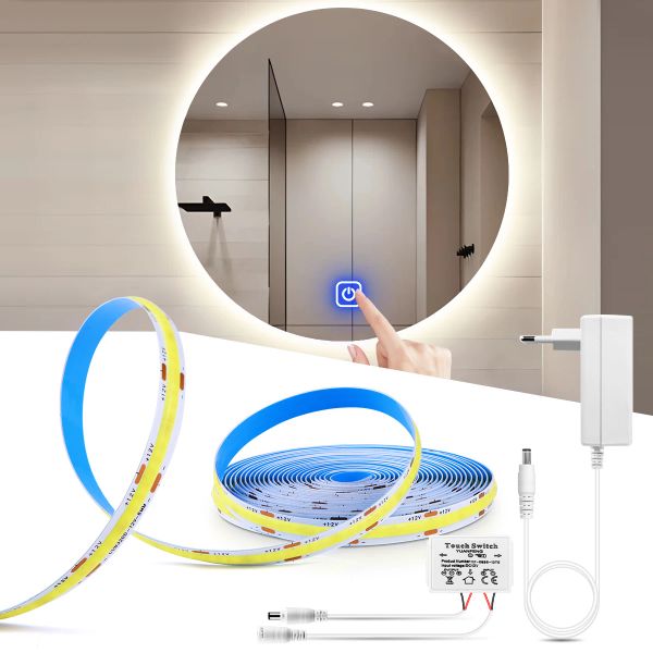Touch Sensor encendido/apagado luces de tira LED dimmable para el espejo de baño LED LED LEAP LIMPLADO LIMPLACIÓN MATENIMIENTO