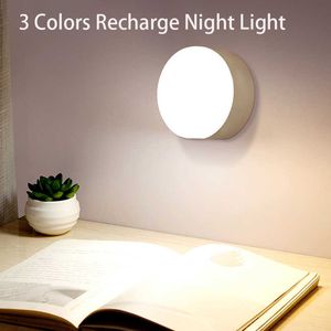 Interrupteur tactile 3 couleurs Lumières USB Rechargeable Led Night Lamp Stepless Gradation Emergency Light pour Chambre Escalier Armoire HKD230628