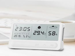 Touch-weerstation Digitaal LCD-scherm Touch-knop Binnentemperatuur-vochtigheidsmonitor Hygrometer Weersverwachting Klok BH2537209912