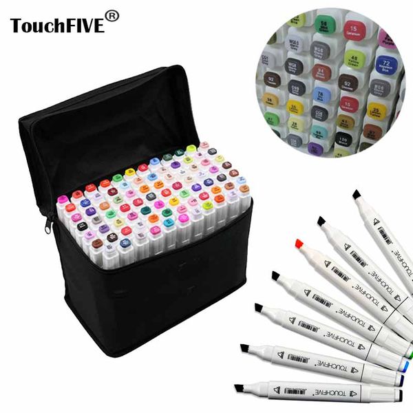 Touchfive pintura arte marca pluma Alcohol marcador pluma dibujos animados Graffiti boceto marcadores toque doble dibujo manga arte suministros