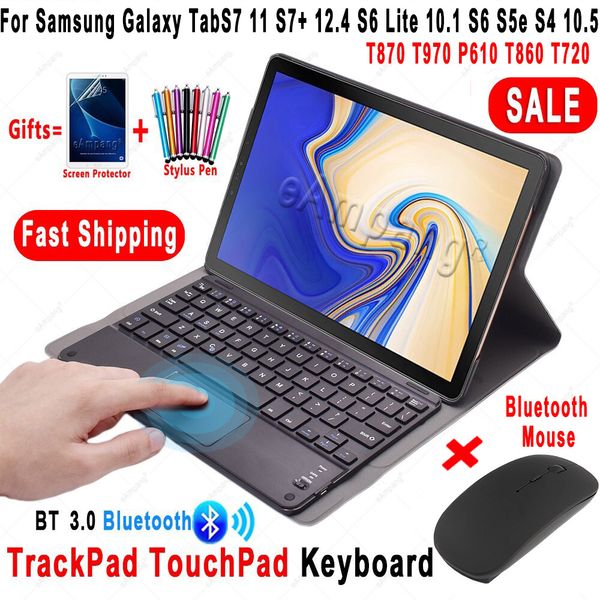 Funda con teclado táctil para Samsung Galaxy Tab S7 11 S7+ Plus 12,4 S6 Lite 10,4 S6 S5e S4 10,5 T870 T970 P610 T860