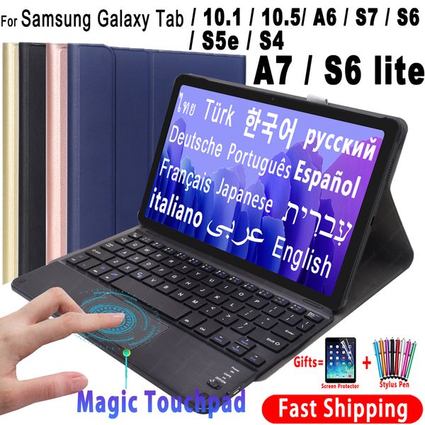 Étui avec clavier et pavé tactile, pour Samsung Galaxy Tab A7 2020 10.4 A 10.1 2019 10.5 A6 2016 S7 11 S6 Lite 10.4 S4 S5e