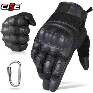 TouchScen Leather Motorcycle Full Finger Handschoenen Zwart Motor Motocross Riding Racing ATV Bike BMX Fiets Beschermende Mannen