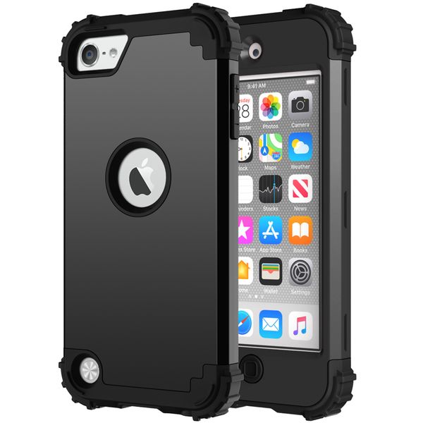 Étui de protection robuste pour tout le corps, PC dur + Silicone souple, housse en caoutchouc hybride pour iPod Touch 7, iPod Touch 6 Touch 5