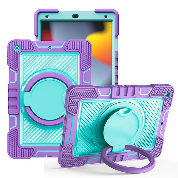 Fundas para tableta con correa de soporte de silicona y plástico resistente para iPad 10.a generación 10.2 10.9 pulgadas 12.9 Air Mini 6 5 Pro 11 Samsung Tab A7 S6 Lite A8 A9 Plus S9 Cubierta con soporte para correa de agarre manual