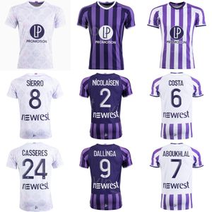 Toulouse Club Soccer 7 Zakaria Aboukhlal Jersey 50 Guillaume RESTES 17 Gabriel Suazo 9 Thijs Dallinga 3 Mikkel Desler 19 Frank Magri Football Shirt Kits 23-24