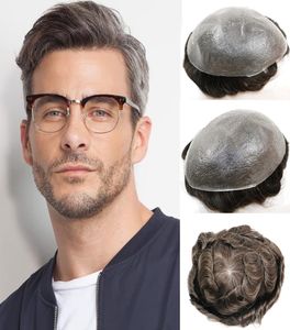 Toupet Voor Mannen Menselijk Haar Haarstuk 003 Mm Ultra Dunne Huid Vloop Medium Dichtheid Pruik Vervanging Systemen3671710