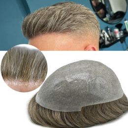 Toupets hommes toupet Invisible hommes système de remplacement de cheveux peau Ultra mince 0.06mm tous les postiches en boucle toupet pour hommes