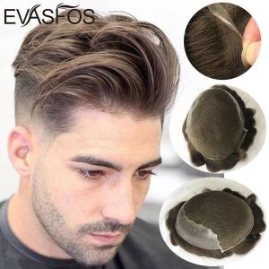 Tupés Rayita natural Nudos blanqueados Frente de encaje francés Postizos para peluquín para hombres Piel de encaje polivinílico Sistemas de reemplazo de cabello Varios colores