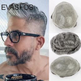Toupees Toupees Evasfos Piezas para el cabello de hombres Humanos Humanos Hombres Toupee Full PU Hair Protesis Sistema de cabello masculino para hombres Envío gratis