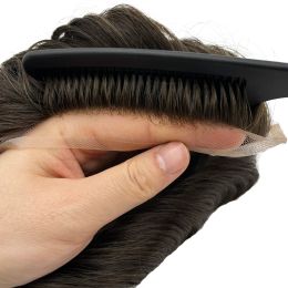 TOUPEES TOUPEES CHair Stock Fine Mono Front Lace Mens Systèmes de remplacement des cheveux humains Hair Toupee pour hommes