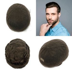 TOUPEES TOUPEES MEN 100% REMY SYSTÈME DE REMPLACEMENT DE CHILLES FULLE LACE HUMAN TOUPE TOUPE SWISS MEN TOUPEE