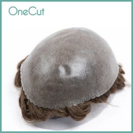 TOUPEES TOUPEES MEN TOUPEE 0,120.14 mm Human Hemes's Natural Cheveux Pu Pu capillaire prothèse Transparent Toupee Hair Remplacement Syste