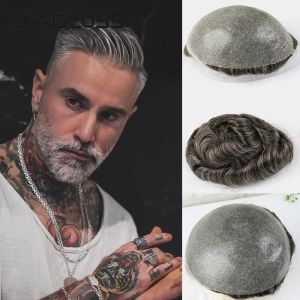 TOUPEES TUPEETES COURTES PAUTES PU BASE HUMAIN HUMAINS Transparent Toupee Men Full Pu Grey Hair Remplacement Systems Male Prothetic Hair Unit For M