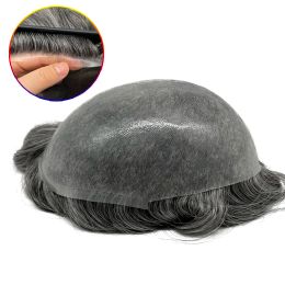 Toupees toupees super dunne huid natuurlijke mens haar vervangende mannen toupee haarsysteem verkoper voor mannen