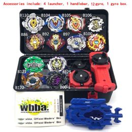 Toupie Beyblades Metal Fusion Caja de almacenamiento Top Beyblede Burst Set Bey 4D con lanzador Baey Blade Juguetes para niños Boy A X0528