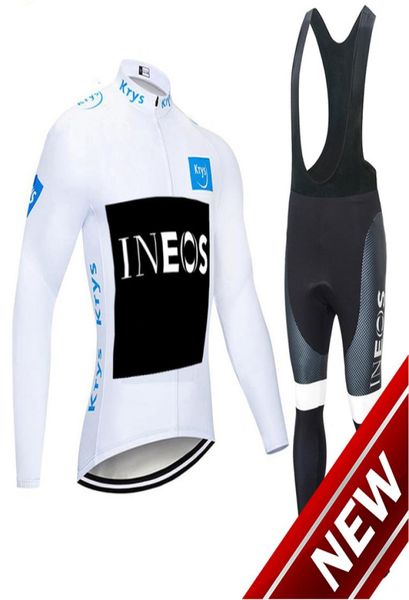Tour de Fracne 2021 Pro équipe de vélo d'hiver Jersey Thermal Fleece Cyling Vêtements Bib Pantal