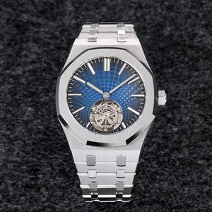 Tourbillon Mens Watch Mouvement Automatique Montre 41mm Mode Business Montre-Bracelet Montre De Luxe pour Hommes