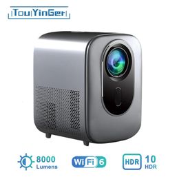 Touyinger nfx007 1080p Full HD 8000 lumen smart home cinema Linux-projector ondersteuning elektronische focus HDR10 5G WiFi 6 231018