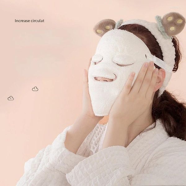 Toalla 1 PCS Facial White Hidratante e Hidratante Salón de belleza Compresa Cold Mask Coral Fleece Face