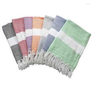 Serviette 100x180cm de style turc Travel Camping Châle solaire Tassel Tassel Bath Soft Terry Terry Terry Adulte Adult Beach Towels