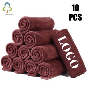 Serviette 10PCS 30x60cm Personnalisé Gratuit Laser Gaufrage Lettrage Microfibre Salon De Beauté Salon De Coiffure Cadeau Privé Personnalisation 230714