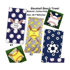 Handdoek 150x75cm Re handdoeken US voetbalstijl Beach Bath Superfijne Vezelstof Grondmat Mat Magische tapijt Drop levering Huis Tuin Tekst Dh6gr