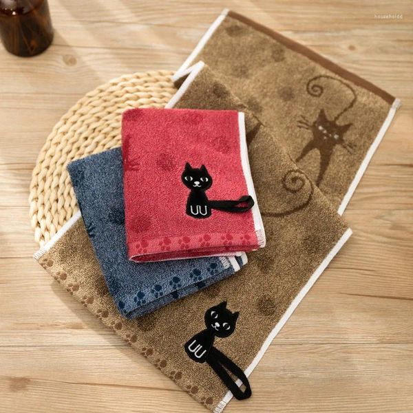 Serviette 1pc 25 50cm coton mignon dessin animé style chat motif enfants cuisine bain absorbant