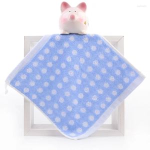 Serviette 1pc 25x25cm Dot Jacquard Terry Coton Portable Enfants Enfants Salle de bain Carré Absorbant Main Visage