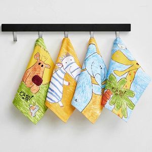 Handdoek 1Pc 26x50cm Gaas Katoen Cartoon Dier Kunst Geschilderd Kinderen Kids Baby Thuis Badkamer Hand Gezicht