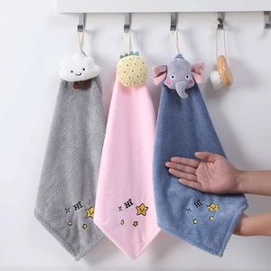 Handdoek 1PC Cartoon Dierenzakdoek Olifant Kinderhand Koraal Fluweel Huishouden Hangende Keukendoek