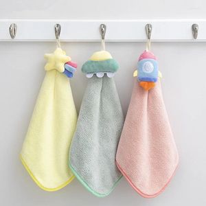 Handdoek 1Pc Cartoon Raket Hangende Hand Keuken Zacht Absorberend Koraal Fleece Kinderen Kinderen Verjaardagsfeestje Cadeau