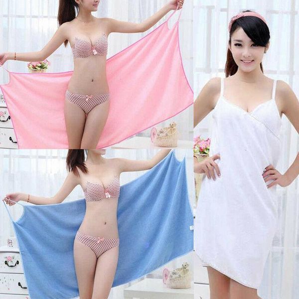 Serviette 1PC Textile à la maison Femmes Robes de bain Robe portable Femmes Dame Séchage rapide Plage Spa Magique Vêtements de nuit Dormir