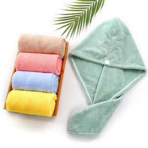 Handdoek 1 pk microfiber haarhanddoeken wikkel voor vrouwen krullende spa tulband snelle drogende baddouche dop snel droge kop