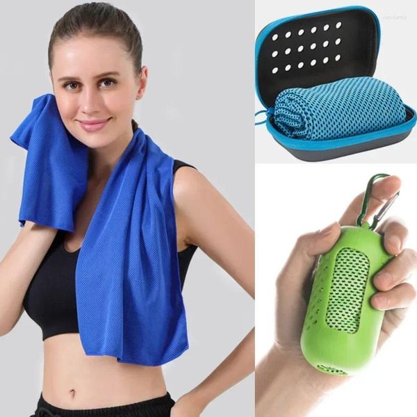 Serviette 1pc Portable Mini Silice Gel Set Fiber Cold Polyester Fibre REFORMINATION FITNES SPORTS Gym de sport