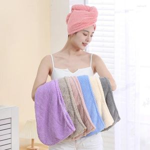 Serviette 1pcs Tissure de gaufre adaptée à la peau après la douche Séchage de la douche Enveloppement de chapeau sec rapidement