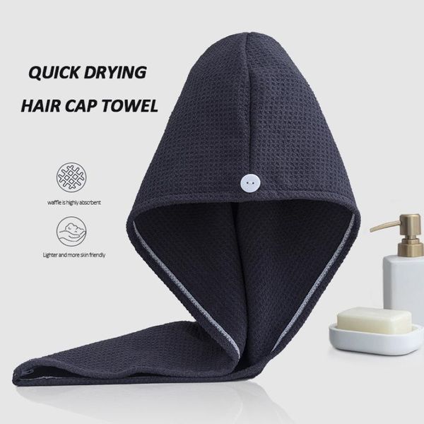 Serviette 2 emballage Hair Microfibre Séchouge rapide serviettes avec boutons enveloppez le turban pour long 236E