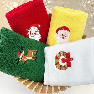 Handdoek 2023 Jaar Klassieke Effen Kerstboom/Sneeuwpop/Kerstman Borduren Bad 45x32cm Kerst handdoeken Set