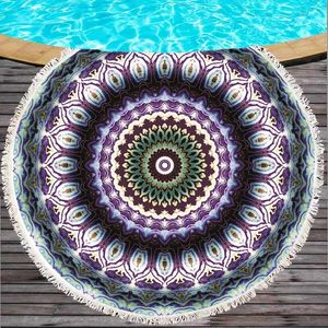 Handdoek 2024 zomer 150 cm groot formaat ronde strandlakens geometrisch bedrukt katoen met kwastjes bohemienstijl