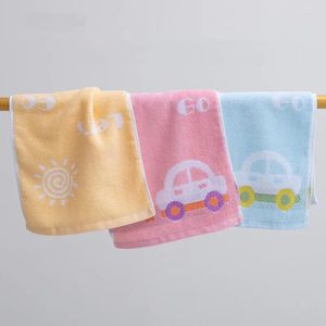 Serviette 25x50cm coton dessin animé voiture Jacquard maison salle de bain enfants enfants doux petit visage à la main