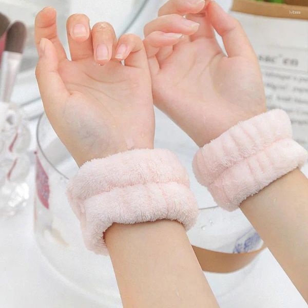 Toalla 2 piezas Lavado Pulsera absorbente Protector de muñeca Accesorios de baño Artefacto de lavado de cara Manguito de lavado de manos Mangas antihumectantes