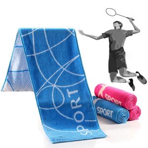 Serviette 2pcs Badminton Homme Femme Pur Coton Fil Teint Sports Épaissie Allongé Doux Et Absorbant Bleu Rouge Party Favors GiftTowel