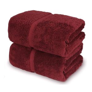 Serviette 2PCS Microfibre Forte Absorption Draps De Bain D'eau Solide Couleur Coton 35 X 70 Pouces