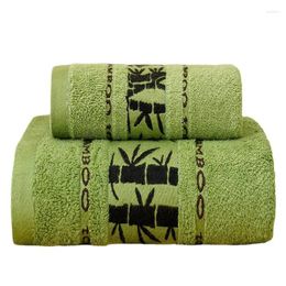 Serviette 2pcs Set Bath Bamboo serviettes 1PCS 35x75cm Face à main 70x140cm Big Sport Cover Cover Green Cake Toallas