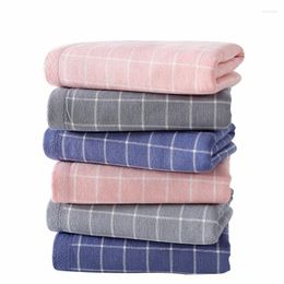 Toalla de algodón de gasa de 34x76cm, tela escocesa Simple, absorbente de agua suave, toalla de doble cara para baño, mano familiar