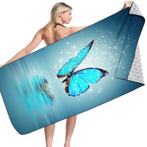 Toalla 3D Floral Butterfly Digital Playa Summer para adultos Niños para adultos Baño rectangular