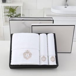 Serviette 3pcs Set Bath de coton doux et visage Bleu blanc Blanc Blanc rapide serviettes sèches Gift 283b