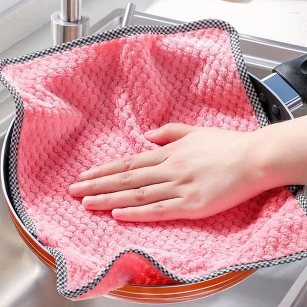 Serviette 5/4 / 1pcs Polifage Microfibre Polissage super absorbant Coral Fleep Nettoyage Cuisine à huile antiadhésit