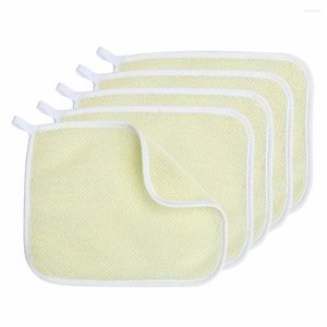 Serviette 5 PCS Set Exfoliant Face and Body Washs Ten de lavage Soft Weave Baignier pour la famille Deux côtés propres